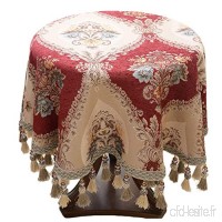Petite nappe ronde de style européen  housse de table ronde en tissu floral  nappe en coton et lin taille : 200cm - B07PLFJKH4